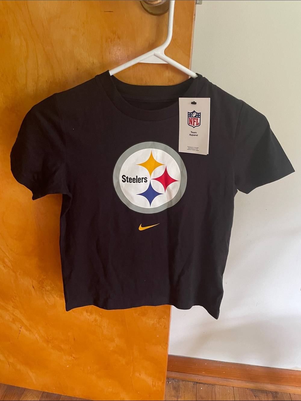 Nike Black Steelers Logo Kids Short Sleeve Tee